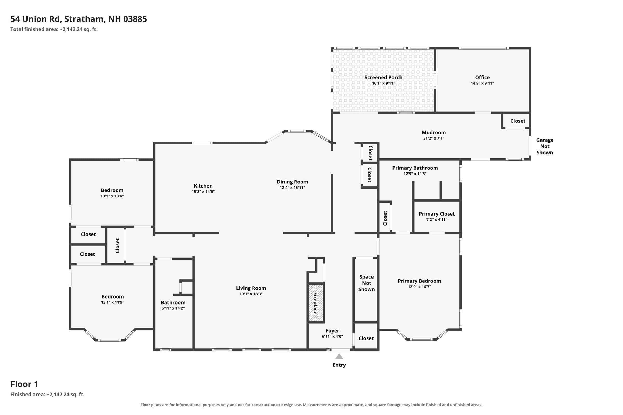 Floor plans for all three levels with room dimensions